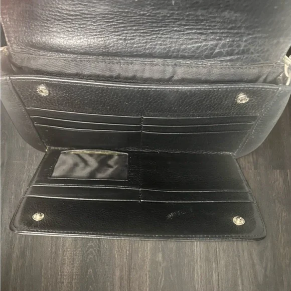 Vintage Harley Davidson Croc Embossed Leather Crossbody Wallet Bag - Picture 4 of 5